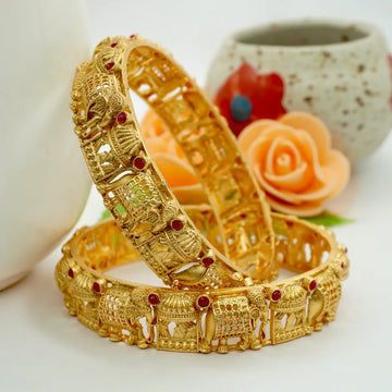 Elephant & Palki Themed 2 Pieces Designer Bangles