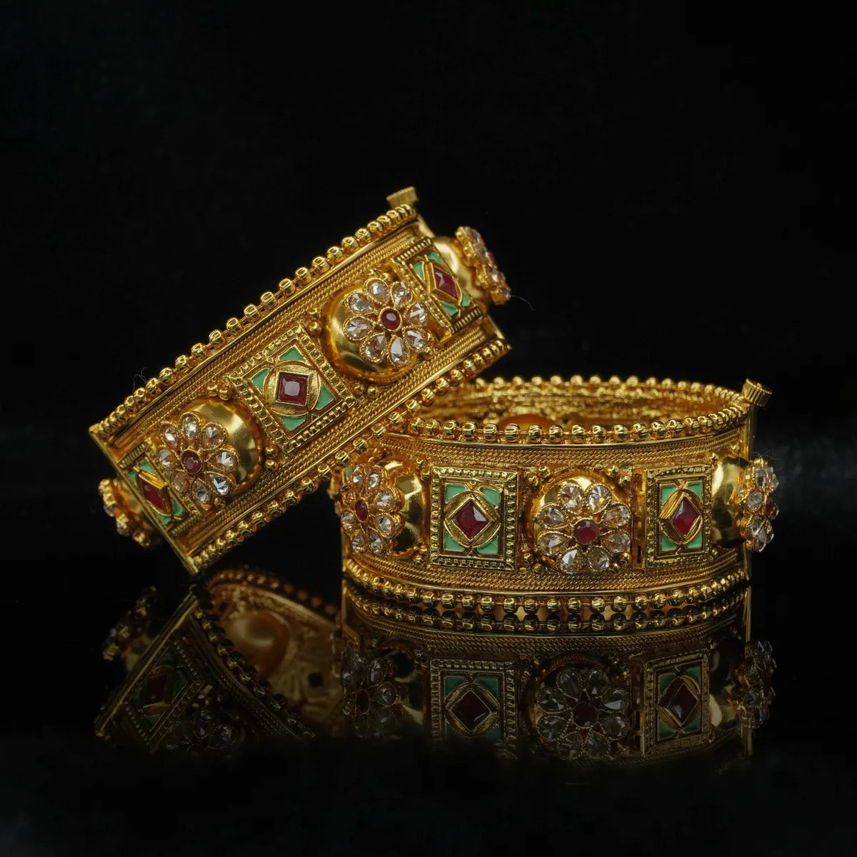 Designer Openable Copper Bangles Set of 2 Pieces