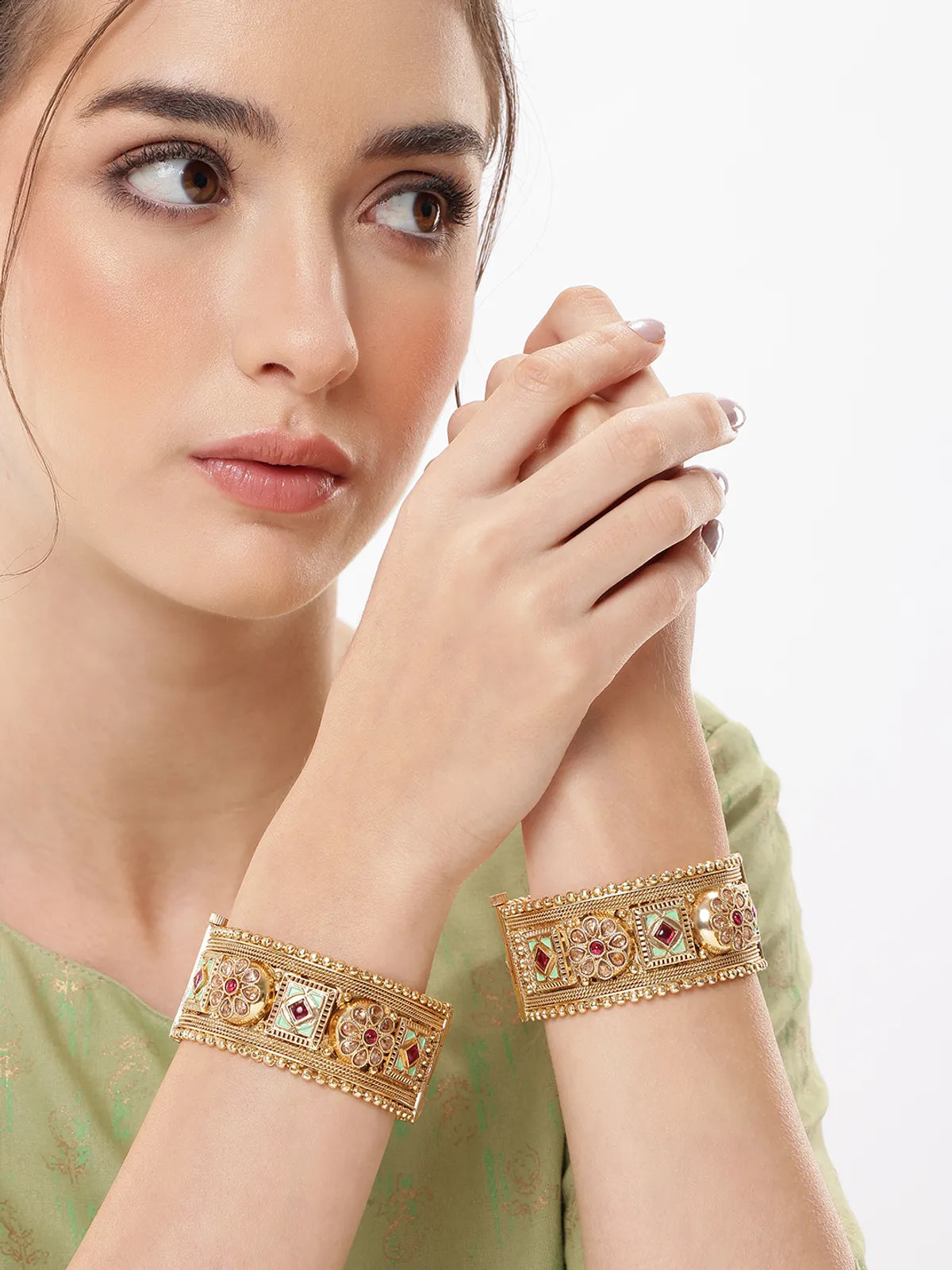 Designer Openable Copper Bangles Set of 2 Pieces