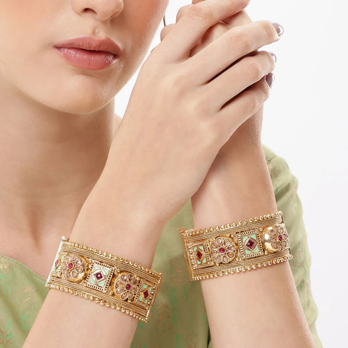 Designer Openable Copper Bangles Set of 2 Pieces