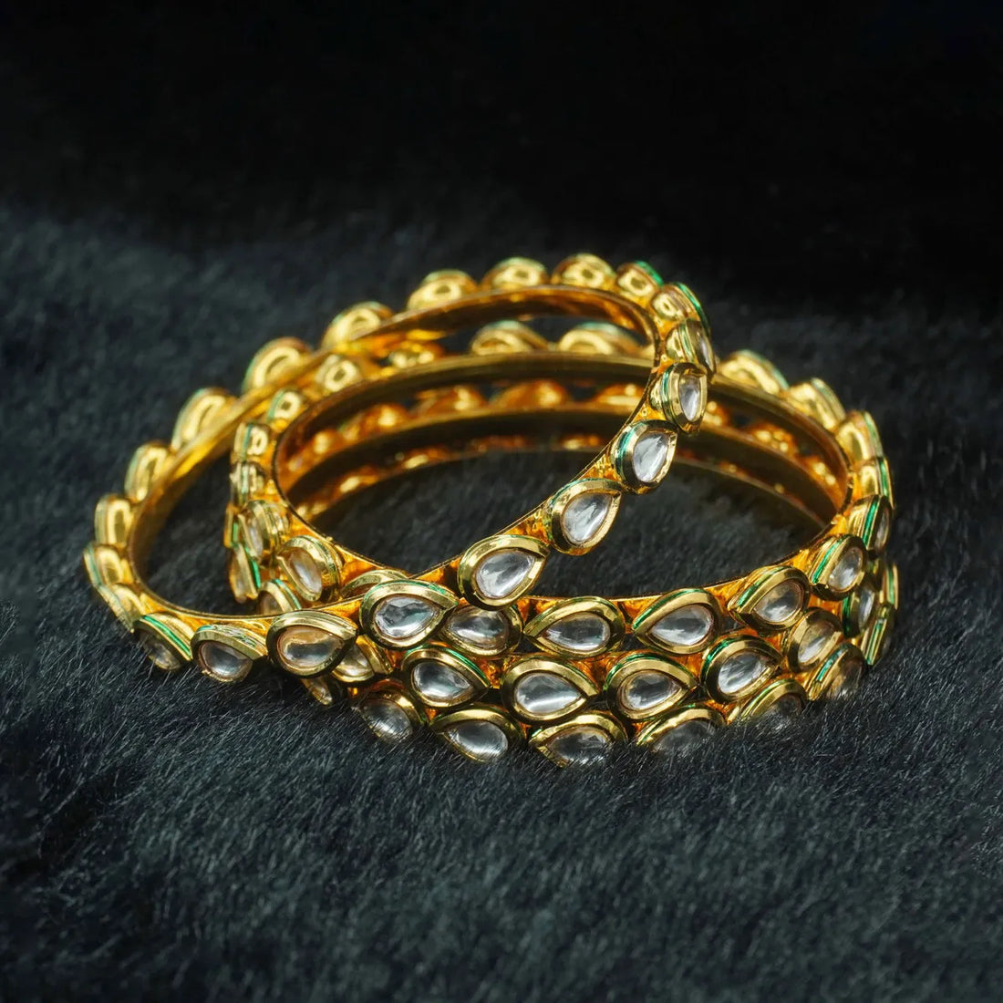 4 Pieces Kundan Tilak bangles