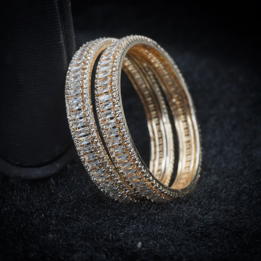 Gold Plated Ad Bangles Set (2 Pieces )