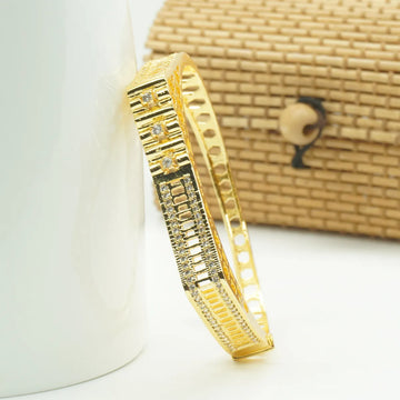 Panini Jewels Gold Plated Crystal Linear Designer Kada